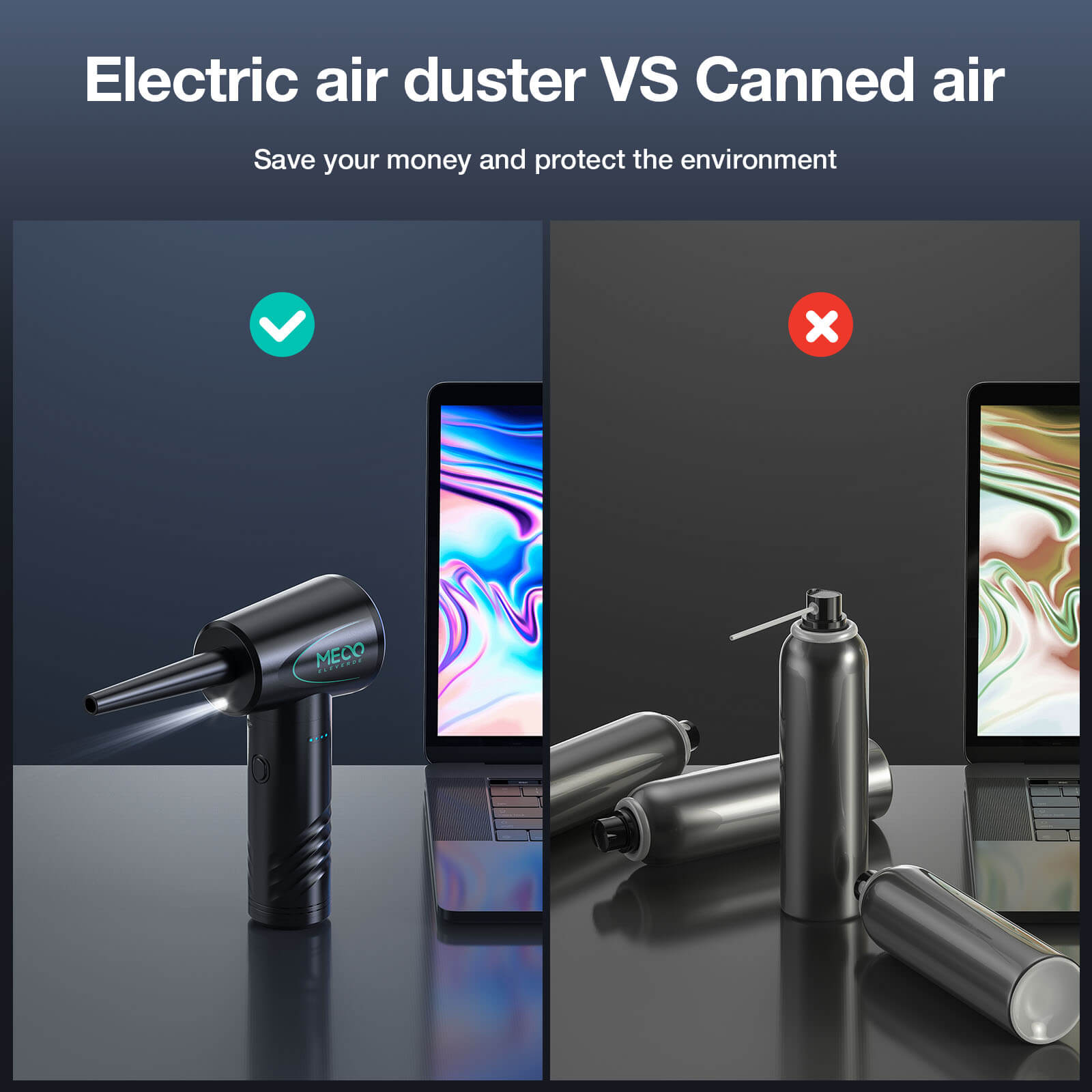 ME-CA1 Compressed Air Duster, Cordless Fast Charge Cleaner