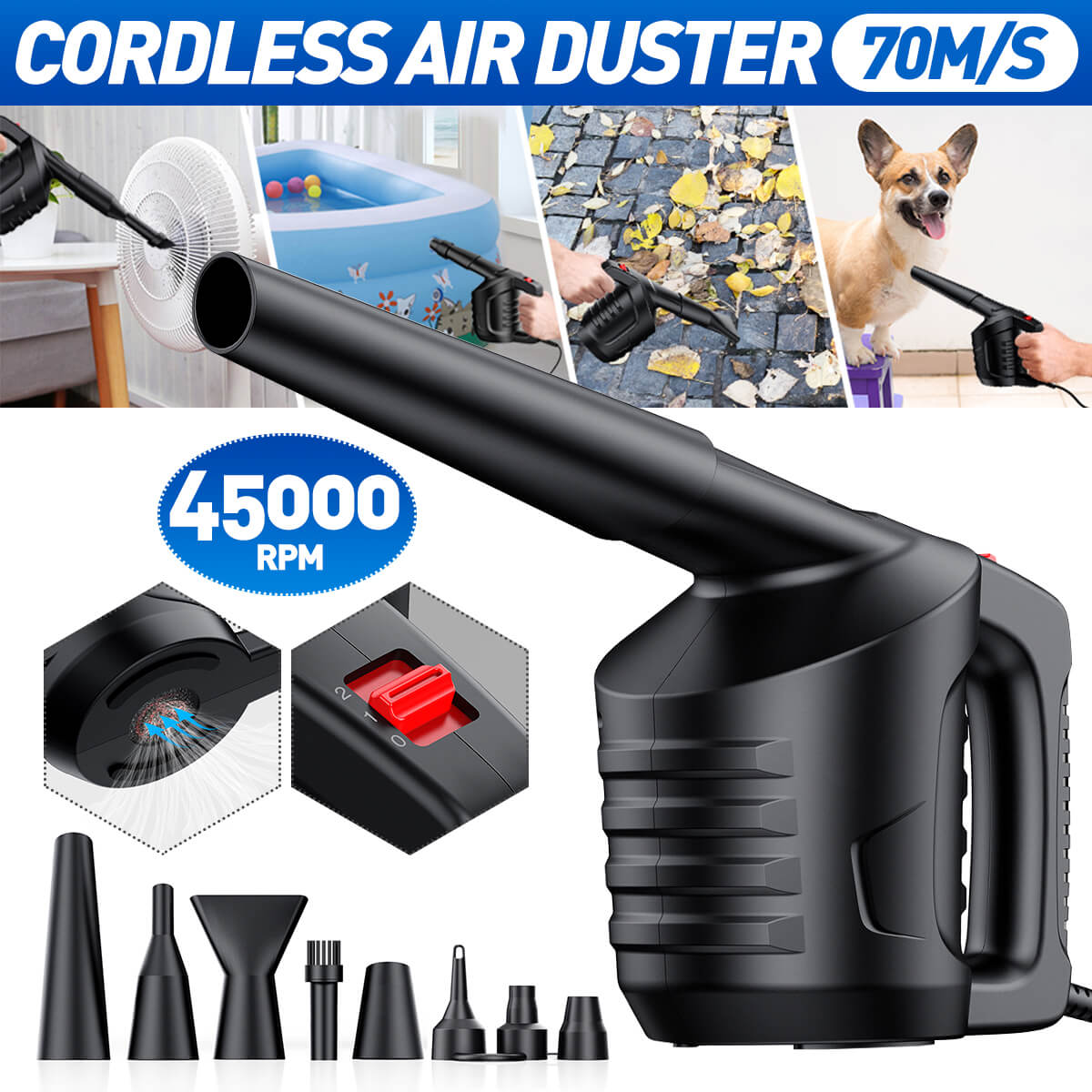M-136 Compressed Air Duster, Pressure Computer Cleaner-MECO